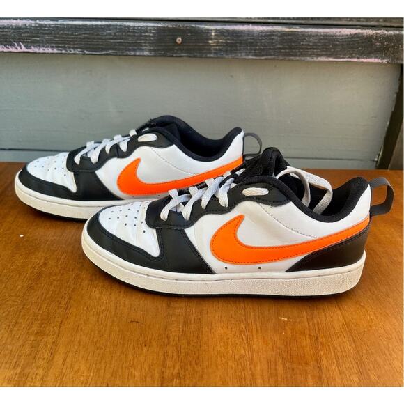 Nike Other - Nike Court Borough Low 2 White Black Orange Youth Size 5Y Sneakers